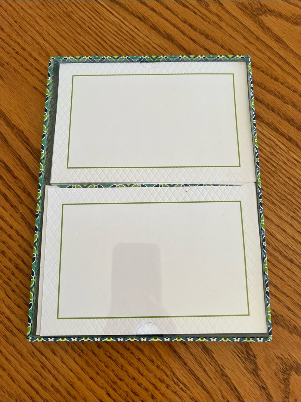Vera Bradley Green and Navy Correspondence Cards